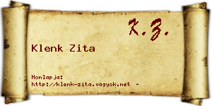 Klenk Zita névjegykártya